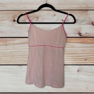 Lululemon RARE pink cotton tank top w built in bra